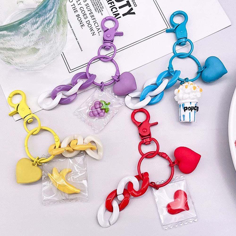 Móc Chìa Khóa Bằng Nhựa Màu Sắc Ngọt Ngào Dễ Thương Cho Cặp Đôi