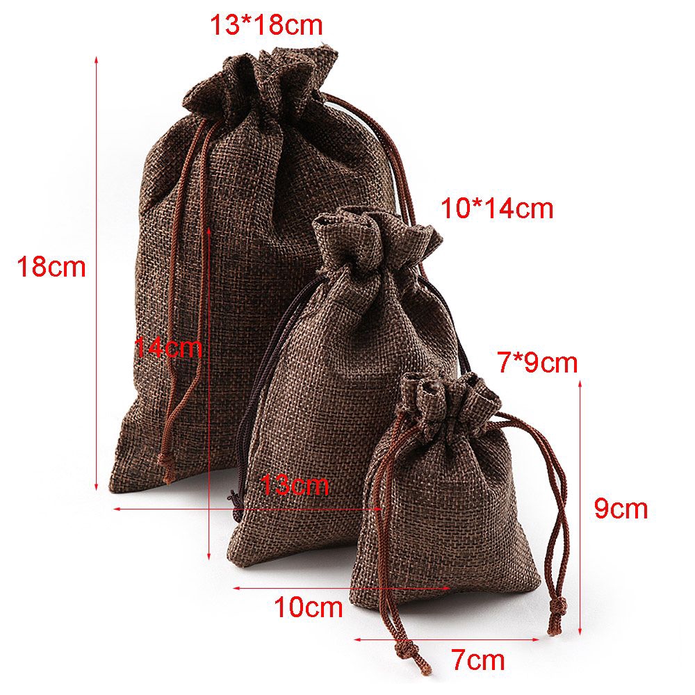 Home Decor Linen Christmas Hessian Burlap Sack Jute Gift Bags