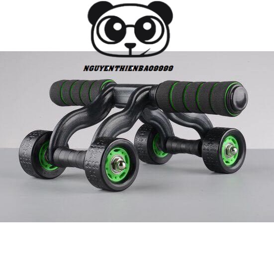 Con Lăn Tập Cơ Bụng 4 Bánh(AB Roller And Push Up Bar) Tặng Kèm Thảm Lót Gối