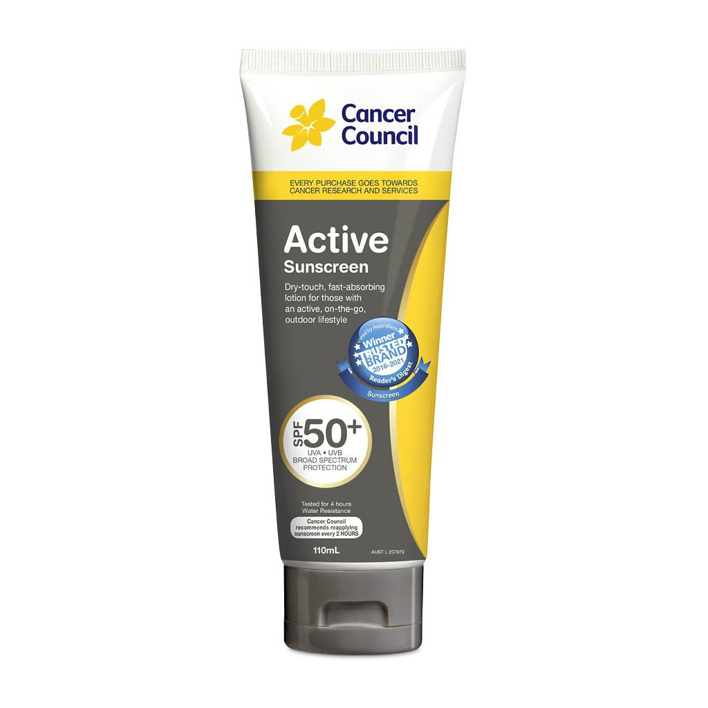 CANCER COUNCIL Kem Chống Nắng Active Grey Sunscreen SPF 50+/PA++++ UVA-UVB năng động 110ml