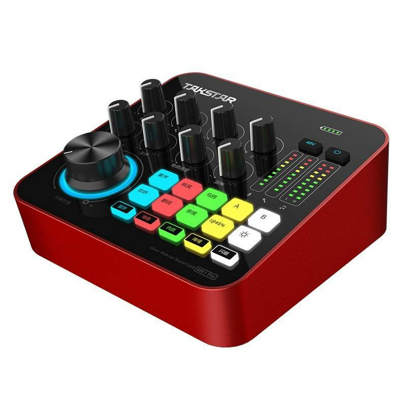 Sound card Takstar MX1 Pro Thu Âm, Livestream Chuyên Nghiệp Hỗ Trợ Bluetooth , 8 Hiệu Ứng, Đèn LED đổi màu, Tích Hợp Pin