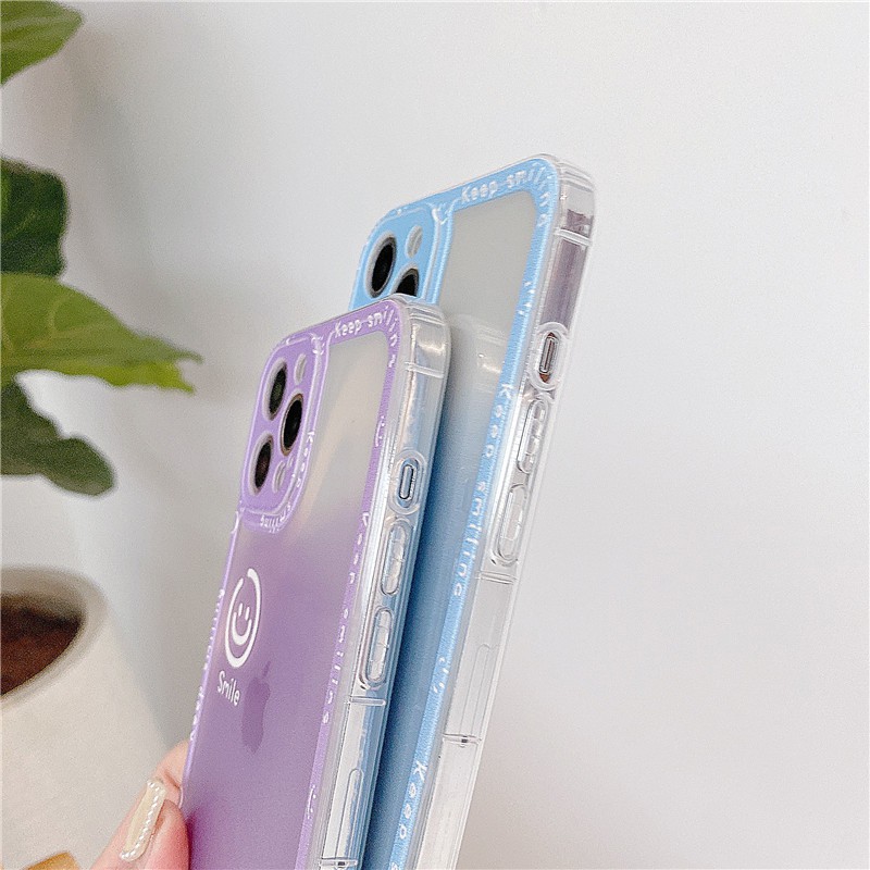 Ốp Điện Thoại Tpu Mềm Chống Sốc Màu Gradient Hình Mặt Cười Cho Iphone 12 11 Pro Max Mini X Xr Xs 7 8 | BigBuy360 - bigbuy360.vn