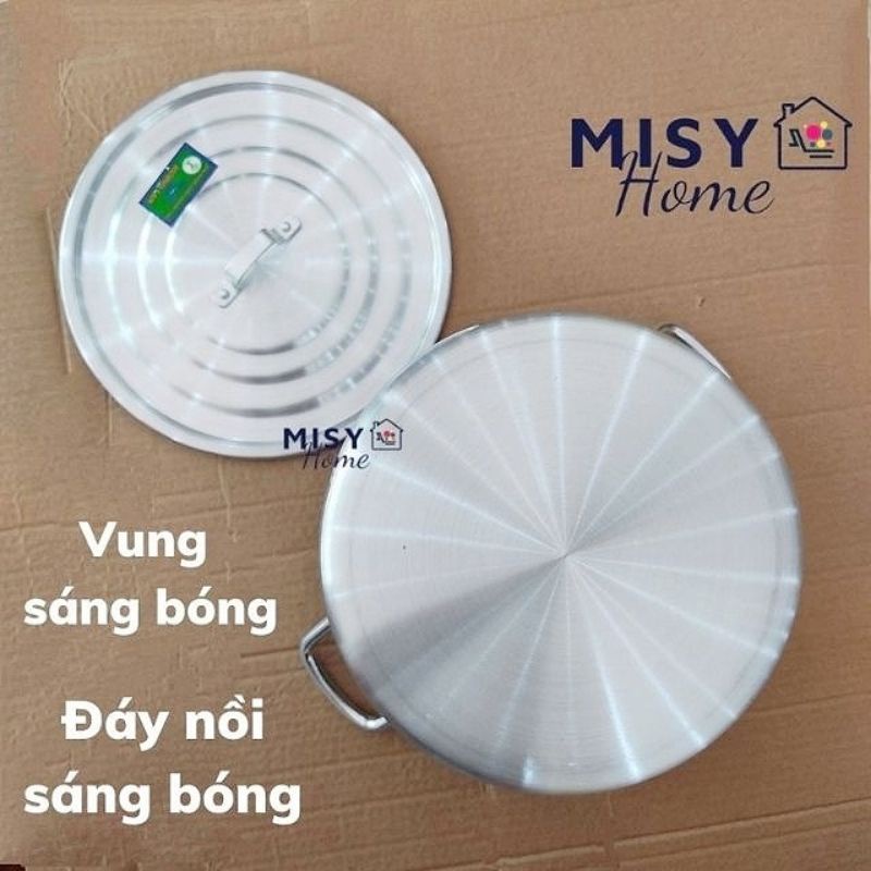 Nồi luộc gà to 30 28 26cm dày xoong cỡ lớn thân cao hợp kim nhôm cao cấp đun bếp ga Misy home