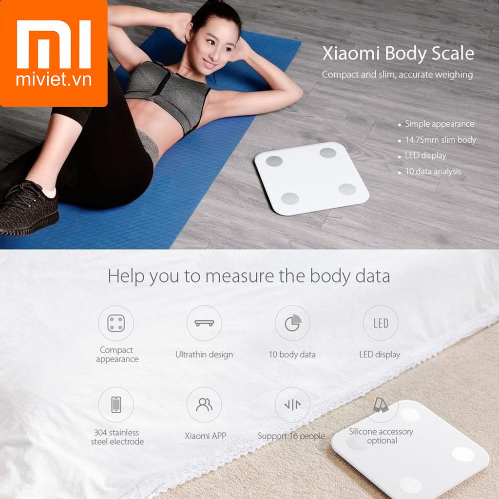 Cân sức khỏe thông minh Xiaomi Body Fat Composition Scale 2 - Hàng Chính Hãng