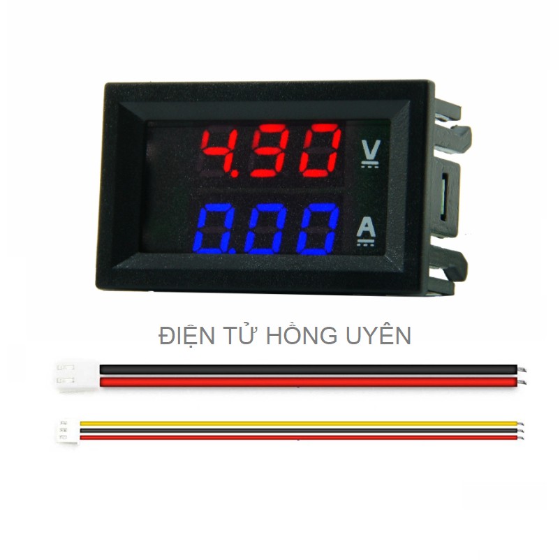 Đồng hồ vừa đo Vôn vừa đo Ampe 0V - 100V. Vôn kế - Ampe kế Báo điện áp và dòng tải của thiết bị, làm báo bình acquy pin