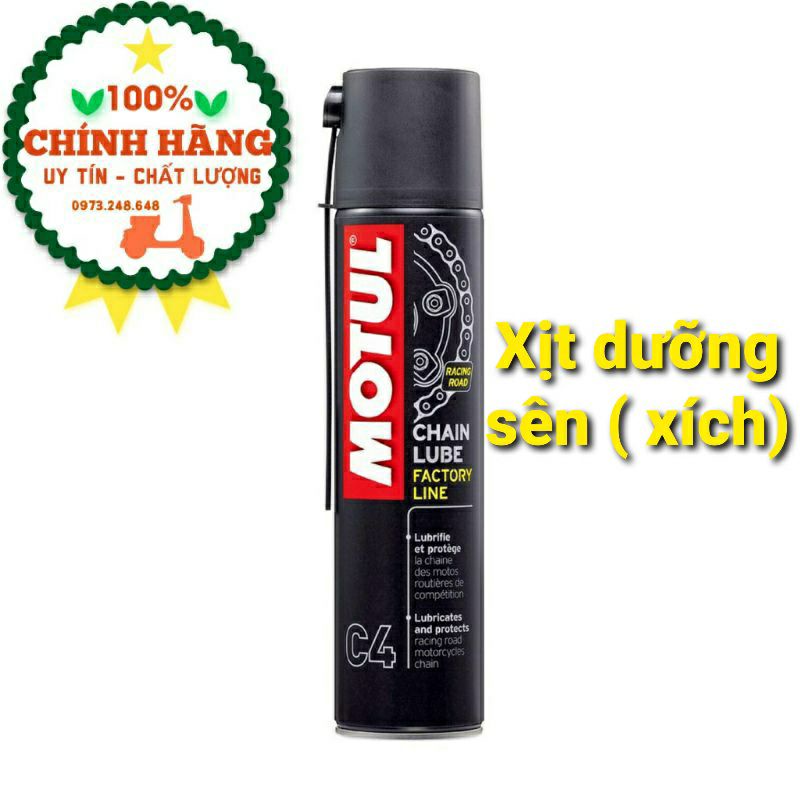 Chai xịt bảo dưỡng sên Motul Chain Lube Factory Line Racing Road C4 400ml