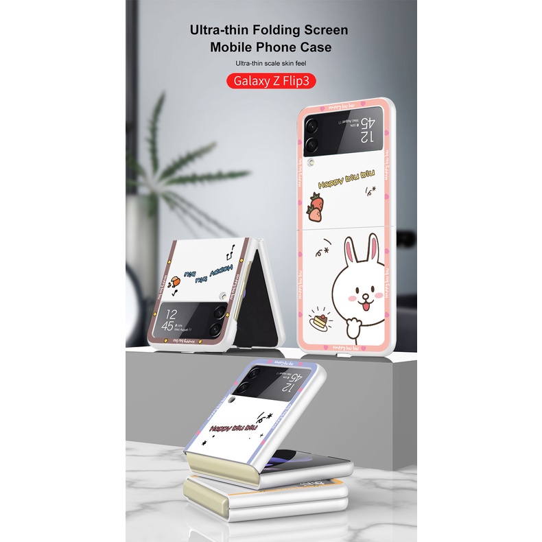 Ốp điện thoại họa tiết hoạt hình dễ thương cho Samsung Galaxy Z Flip 3