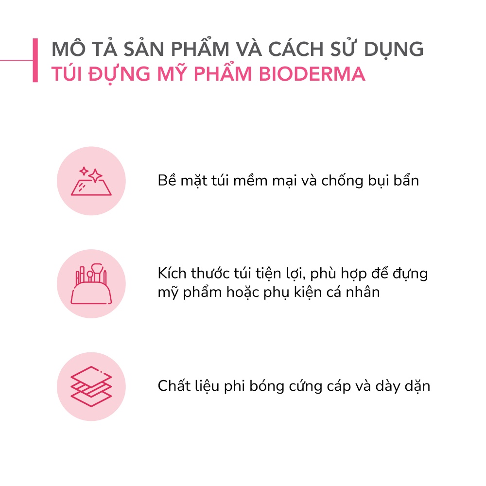 Túi Đựng Mỹ Phẩm Bioderma Thời Trang, Tiện Lợi, Ngăn Chứa Rộng Rãi