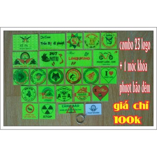 23 combo logo phượt tem phản quang + móc khóa ( combo 23logo 1 móc khóa )