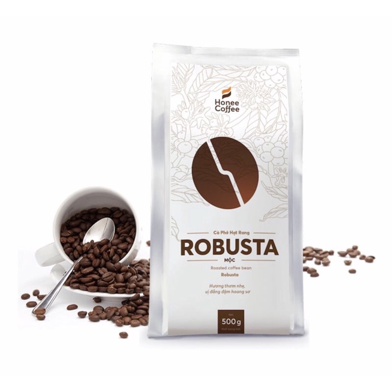 Cà Phê Robusta Hạt Rang Nguyên Chất Honee Coffee 500G