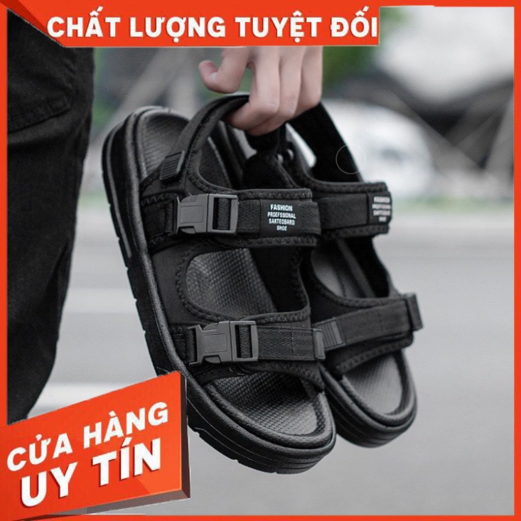 Sandal nữ nam 2 quai ngang trơn cao cấp đen - dép quai hậu học sinh mới về 2020 - Hàng nhập khẩu