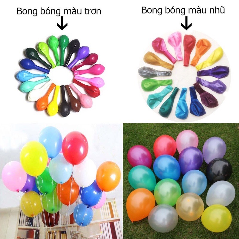 10 Bong Bóng Nhũ Thái Lan10'' (25cm)- 10C/ Bịch TTrang Trí Sinh Nhật