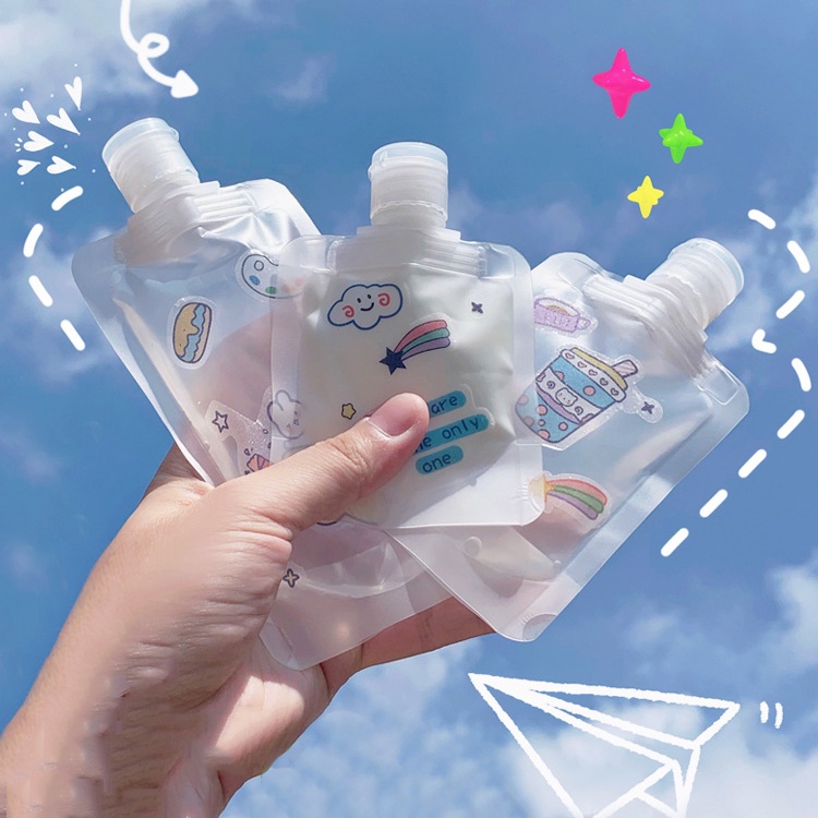 Túi Nắp Lật Trong Suốt Đựng Mỹ Phẩm Du Lịch 30/50/100ml