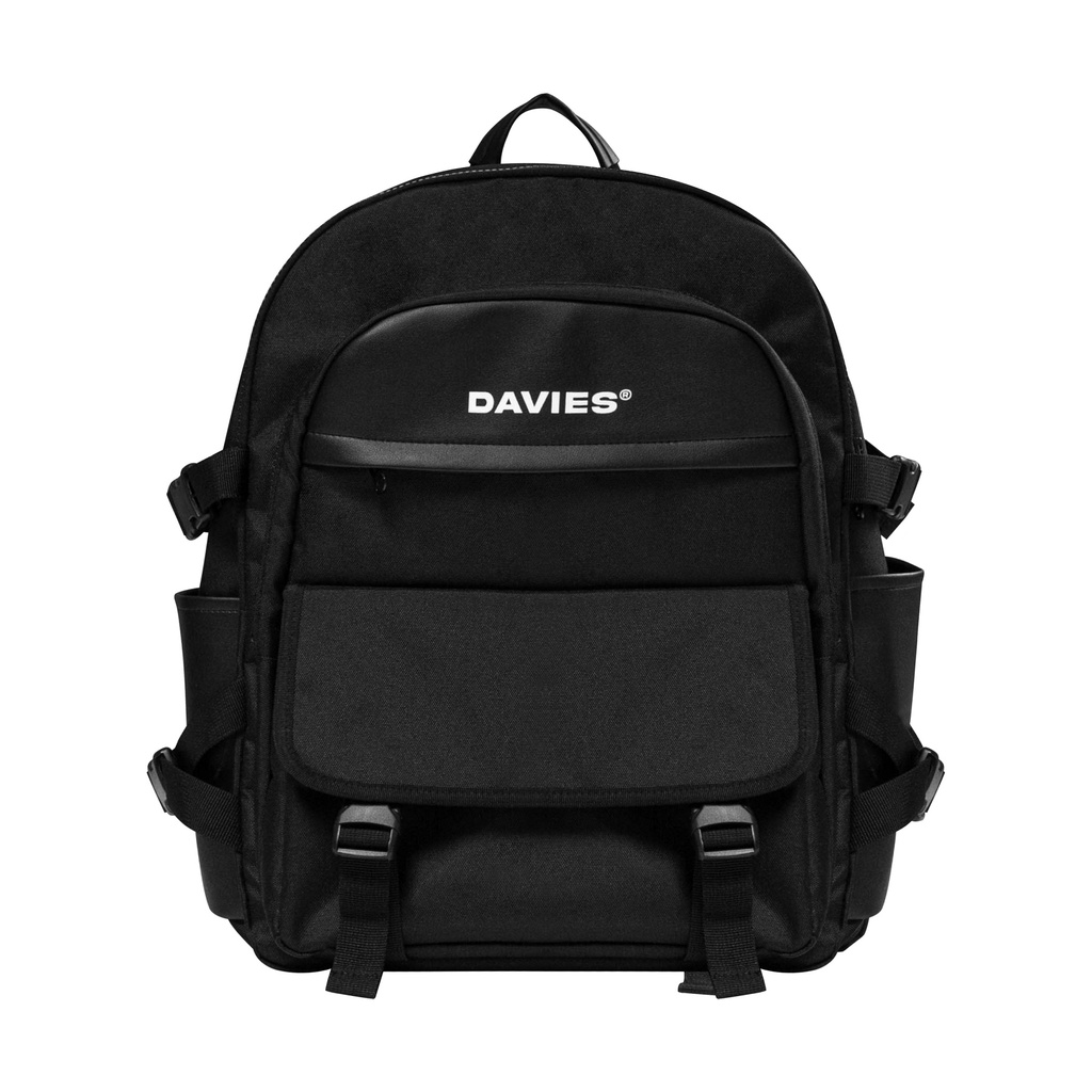 Balo đi học nam nữ màu đen Canvas phối da - GO Backpack Davies