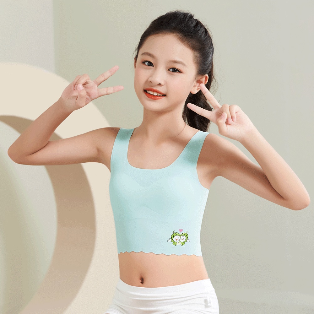 【Có hàng tồn kho】Áo vest cô gái Đồ lót học sinh Đồ lót cho học sinh tiểu học và trung học Vải lụa băng thoáng khí và thoải mái Đồ lót cô gái