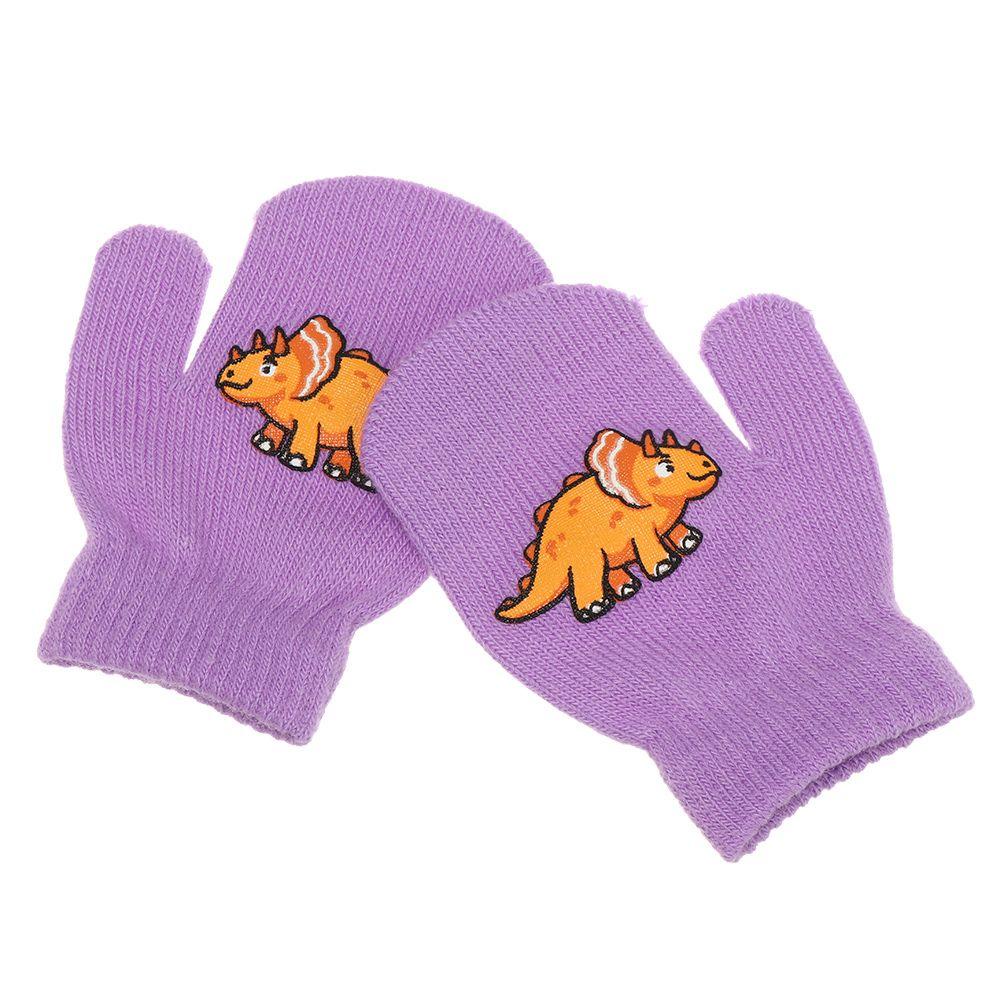 1 Găng Tay Giữ Ấm Mùa Đông Họa Tiết Khủng Long Thời Trang Cho Bé