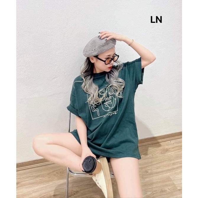 Áo phông ô vuông mặt người LN12