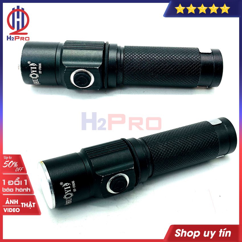 Đèn pin LED siêu sáng mini pin sạc HY-F806 H2Pro hàng hãng-cao cấp-pin 1200mah,chống thấm nước-3 chế độ sáng-LED trắng