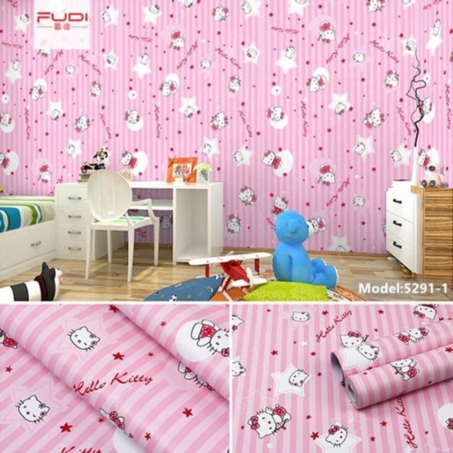 10m Giấy dán tường (decal cuộn) mã kitty hồng