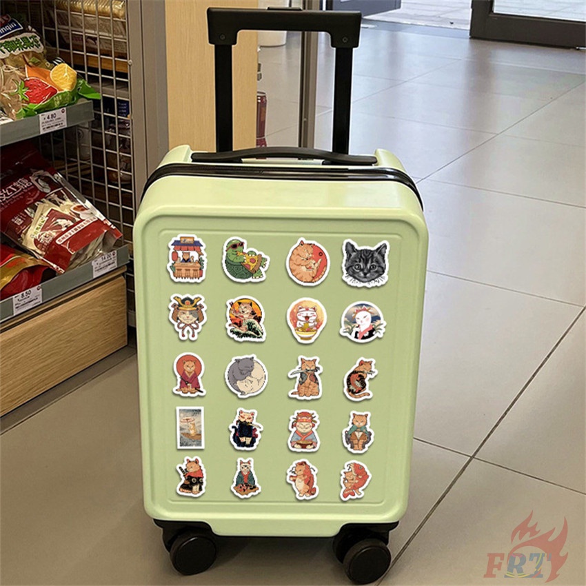 ❉ Jdm Bushido Cat Series 01 Nhãn Dán ❉ Bộ 56 Sticker Chống Thấm Nước Họa Tiết Doodle Hợp Thời Trang
