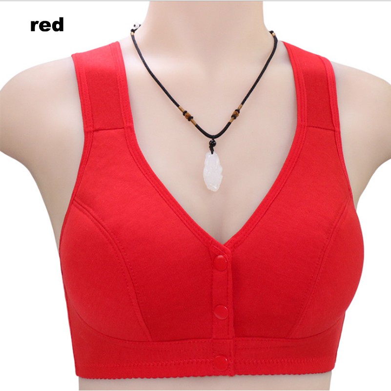 Áo lót cotton mềm gài khóa trước cỡ lớn thời trang cho phụ nữ trung niên