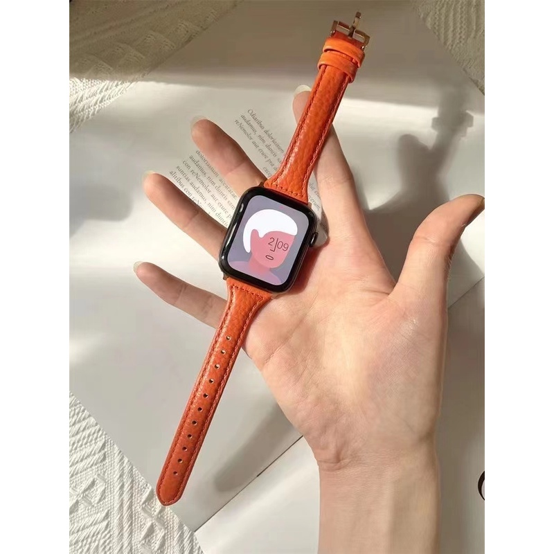 Dây đeo đồng hồ Apple Watch 45mm 40mm 44mm 38mm 42mm Series 7 SE 654321 Đồng hồ dây da thời trang cho nữ