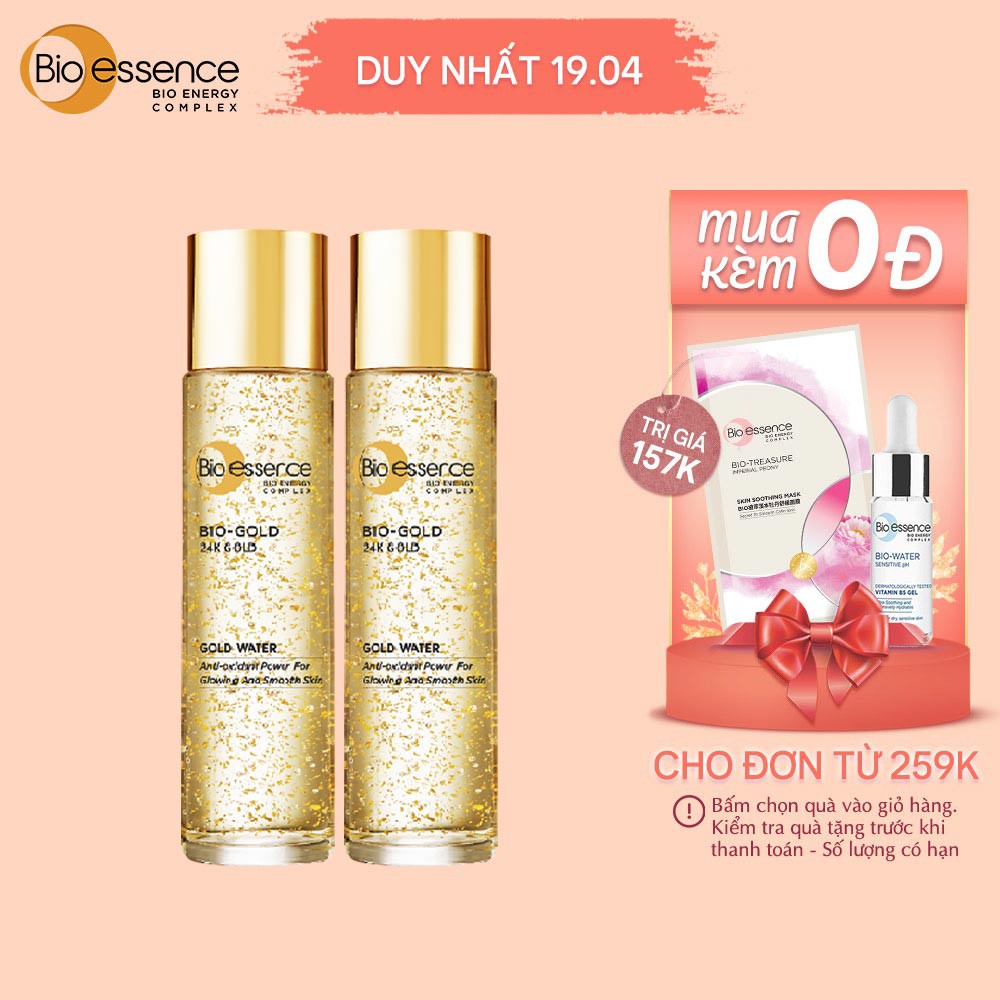 Combo 2 Nước dưỡng ngăn ngừa lão hóa vàng 24k Bio-Gold Bio-Essence 150ml/chai