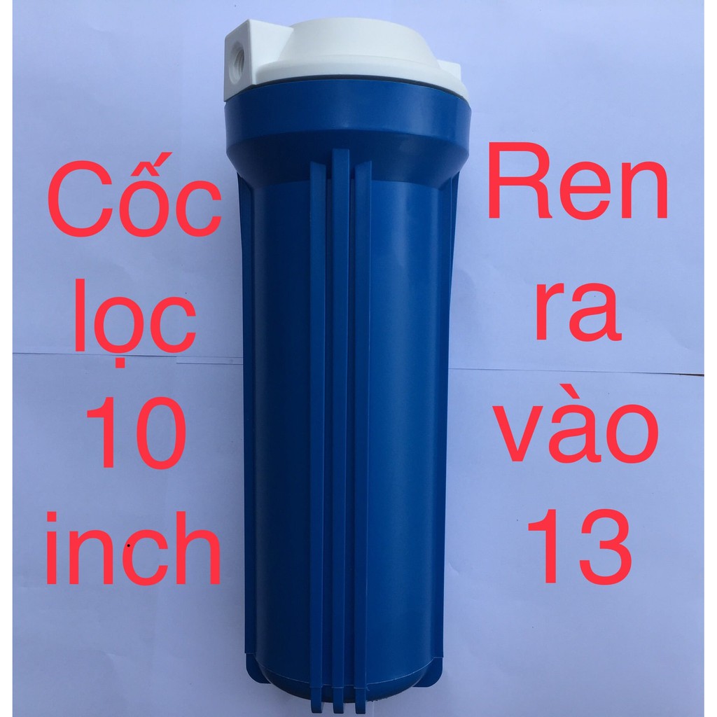 Cốc lọc xanh 10 inch ren 13 và 21 dành cho máy lọc nước RO tùy chọn tay mở cốc