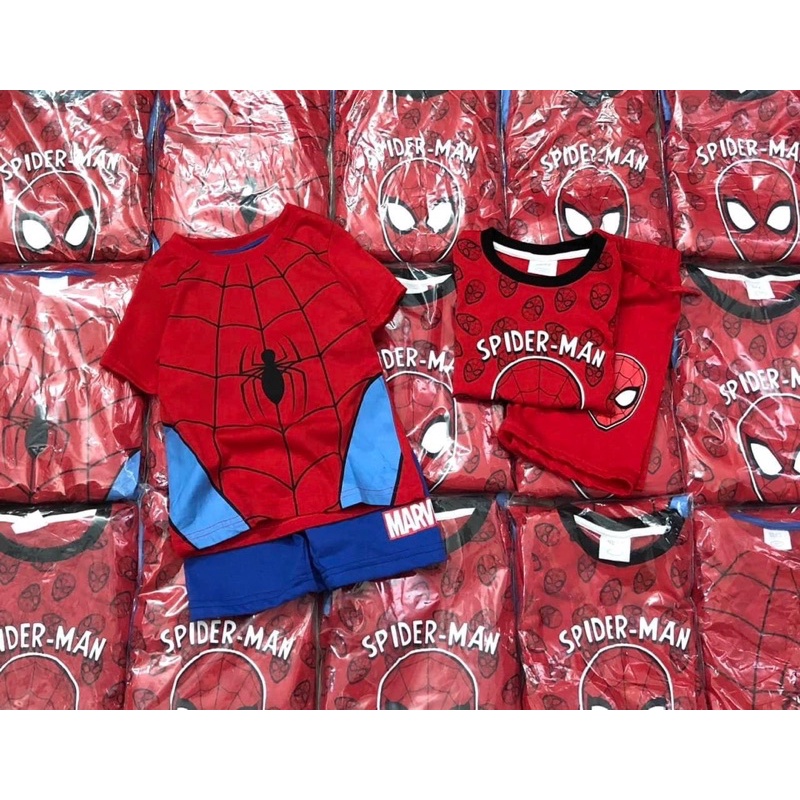 Set 2 bộ short nhện Spiderman bé trai