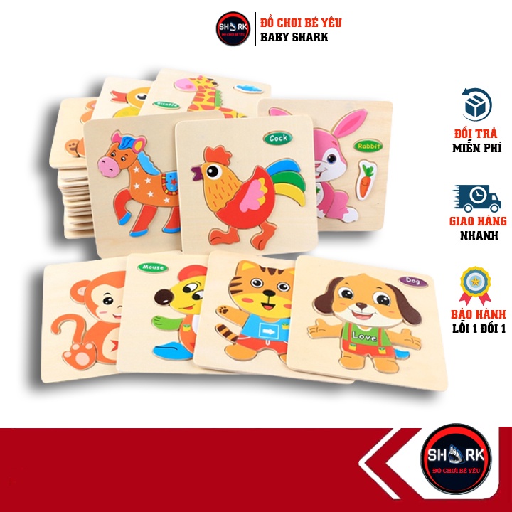 Đồ chơi tranh ghép gỗ nổi 3D đáng yêu cho bé