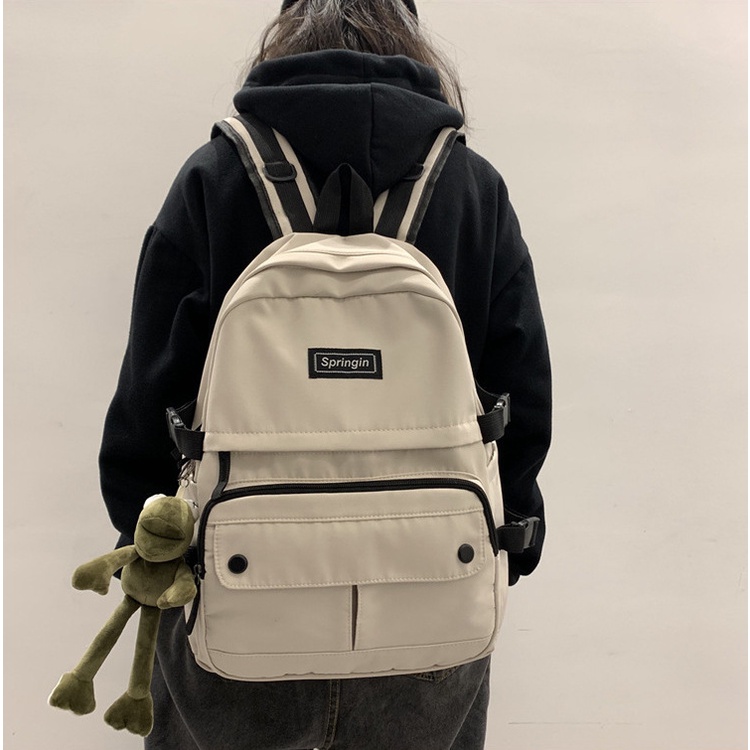 Balo Nam Nữ Thời Trang Springin 2 Màu Basic, Balo Mang Đi Học Đi Chơi