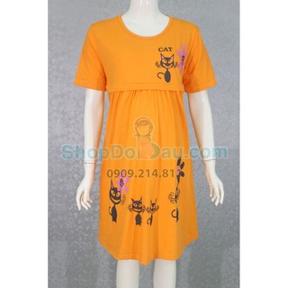Đầm bầu 2 in 1 - bầu và cho bé bú - thun cotton dày - mịn