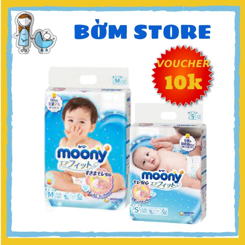 Bỉm Moony Xanh Cộng Miếng Dán/Quần Nội Địa Nhật Đủ Size Nb96/S88/M68/M64/L58/L50/XL44