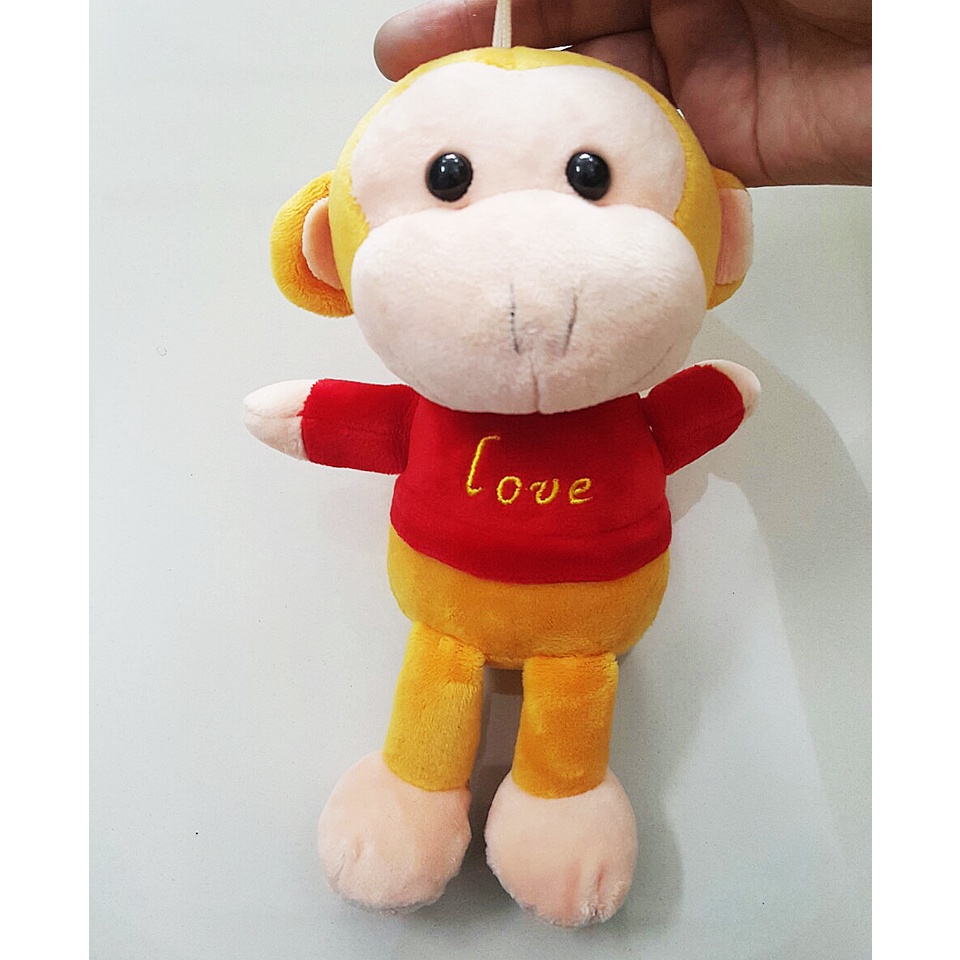 Gấu Bông Khỉ Mặc Áo Đỏ Chữ Love (20cm)