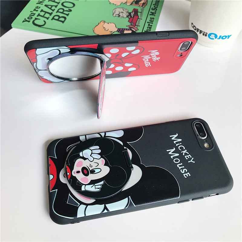 OPPO A5 A9 A31 2020 A8 A52 A92 F9 A57 A39 A7 A5s A3s A12 A12e RealmeC2 A1K Mirror Cartoon Mickey Minnie Soft Cases