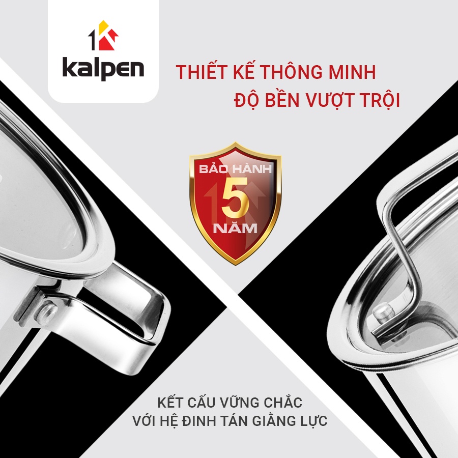 BỘ 3 NỒI INOX304 KALPEN GLITER KP-3568 HÀNG CHÍNH HÃNG