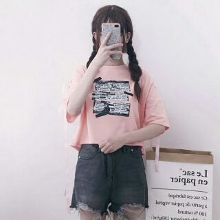 ÁO KIỂU OVERSIZE CỘT NƠ TAY ĐAN CHÉO DÂY
