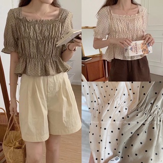 KAYY. Áo tơ chun ngực chấm bi - Atcb