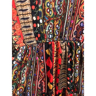 Đầm Maxi Thổ Cẩm Maxi Tay Loe Siêu Yêu