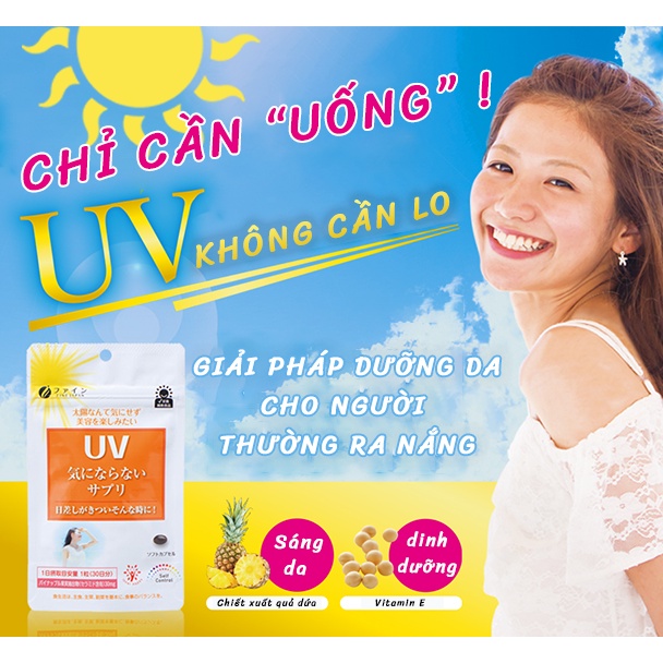 Viên uống chống nắng FINE UV Care Plus hạn chế lão hóa da, giúp da sáng mịn 30 viên