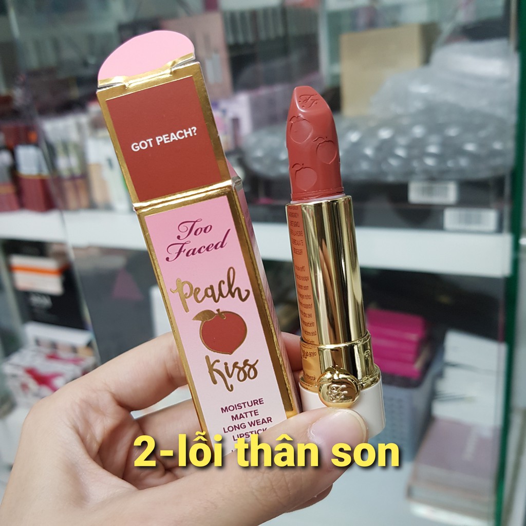 Son thỏi Too Faced Peach Kiss Moisture Matte Long Wear