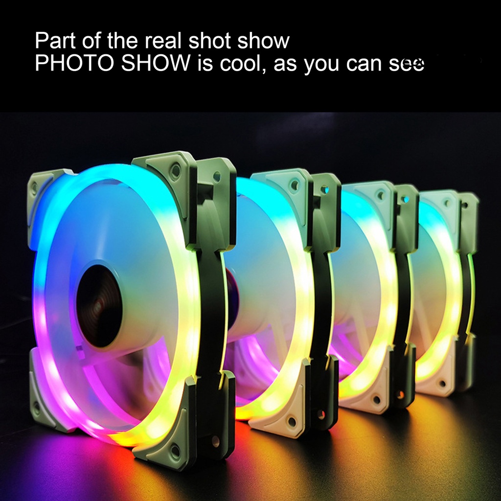 COOD-CO COOLMOON SHUANGJIAO 2 Generation RGB Fan Mute Heat Dissipation 12cm Double Ring Computer Case Cooler for Internet Bar Home Office