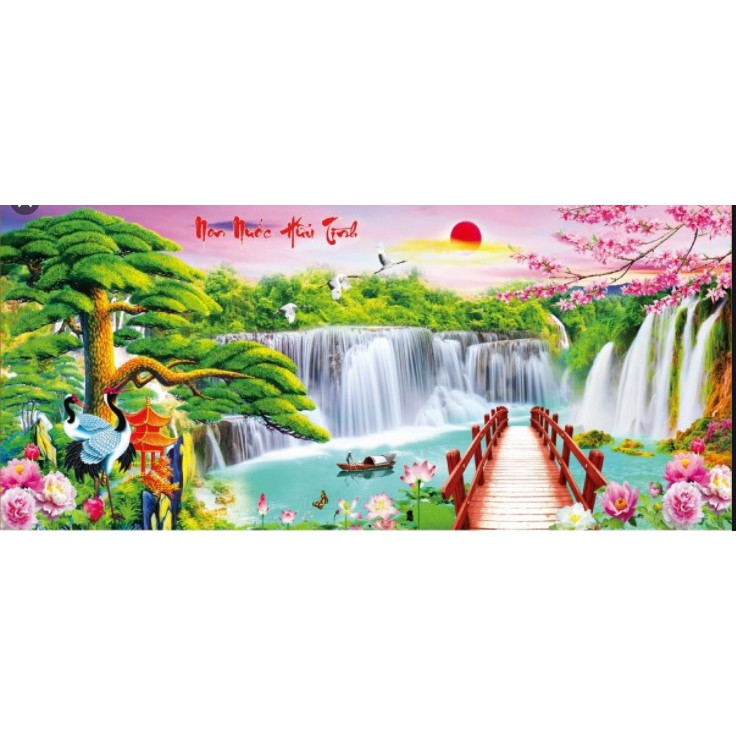 TRANH ĐÍNH ĐÁ PHONG CẢNH NON NƯỚC HỮU TÌNH VS038