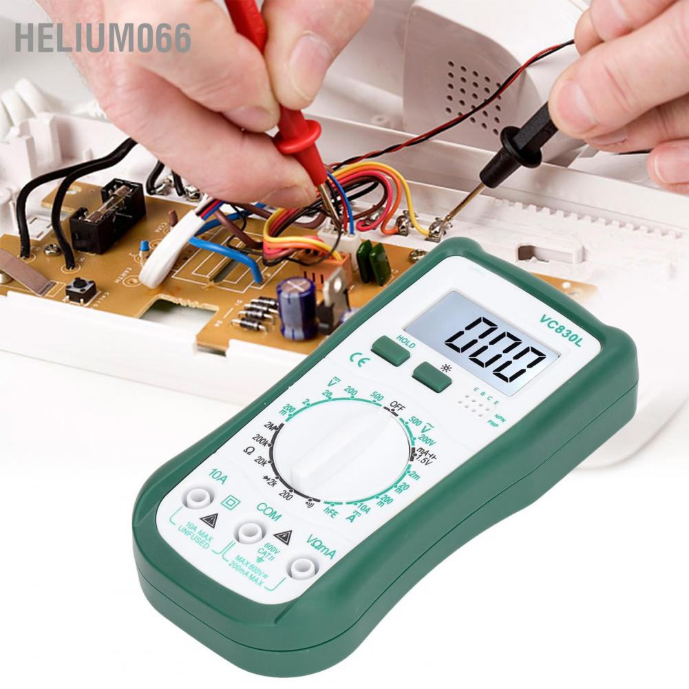 Máy đo vạn năng kỹ thuật số   Màn hình LCD Đồng hồ vạn năng điện áp kỹ thuật số đa chức năng Bộ kiểm tra điện trở hiện tại VC830L  Helium066