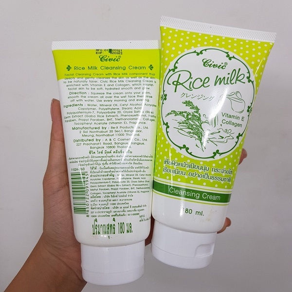 Sữa Rửa Mặt Gạo Thái Lan Civic Rice Milk Cleansing Cream 180ml