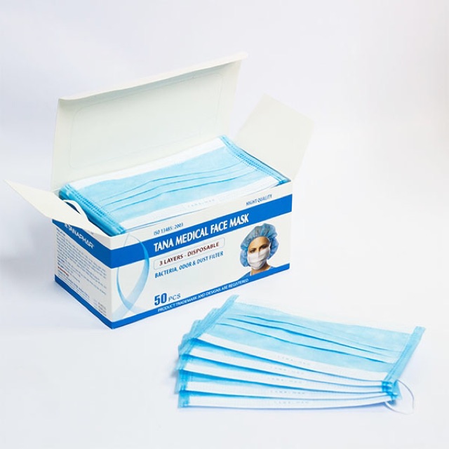 Combo 2 Hộp 50 Cái Khẩu Trang Y Tế 3 Lớp Màu xanh | BigBuy360 - bigbuy360.vn