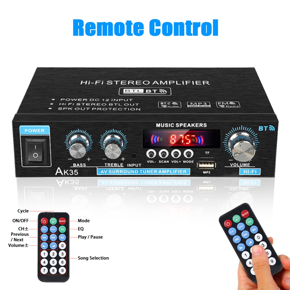 Ak35 800w Home Bộ khuếch đại kỹ thuật số Âm thanh 110-240v Bass Công suất âm thanh Bộ khuếch đại Bluetooth Hifi Fm USB Loa siêu trầm âm nhạc tự động Loa homelove