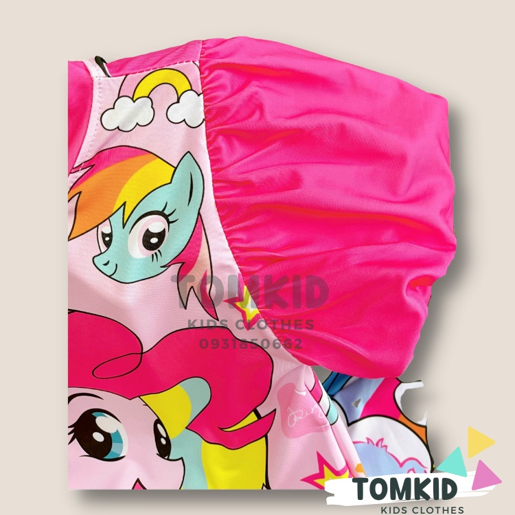 Đầm bé gái, váy đầm chữ A thun lạnh cho bé tay phồng hoạt hình 9-43kg Tomkids