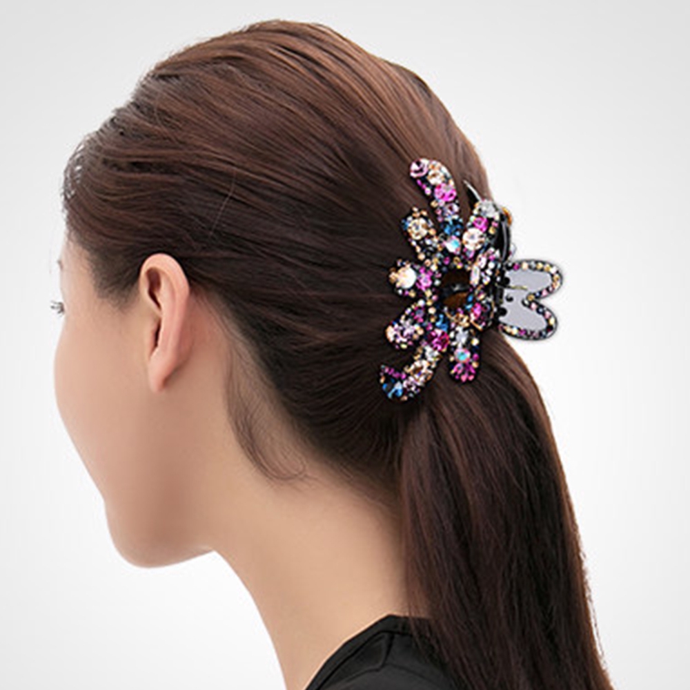 Kẹp tóc đính đá hình bông hoa