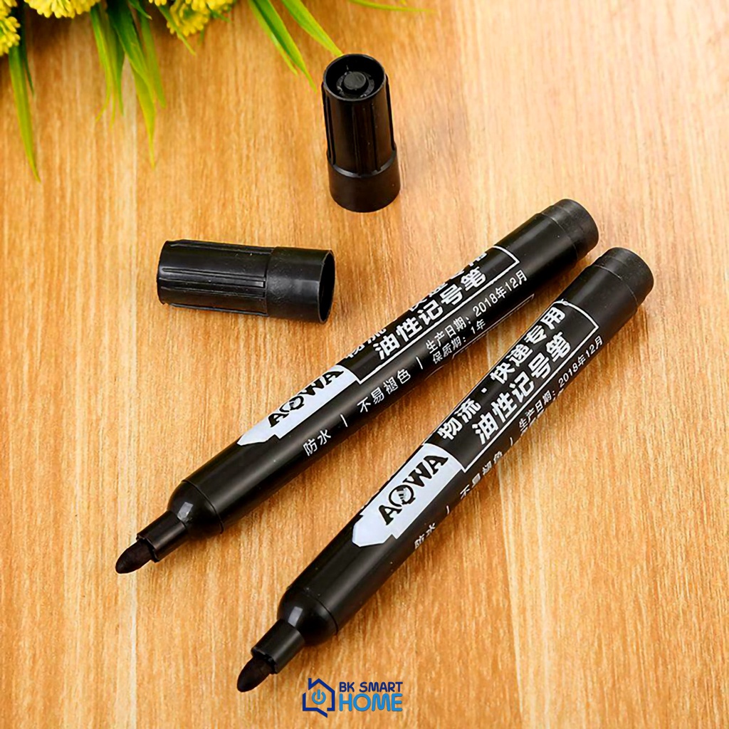 Combo 5 Bút Lông Dầu Đen AOWA TAIWAN 700 giá rẻ - Bút Lông Dầu Màu Đen Mực Không Xóa Được